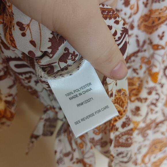 Stella Tweed Size Medium M Blouse Paisley Sheer Light Weight Top Boho - Picture 9 of 10